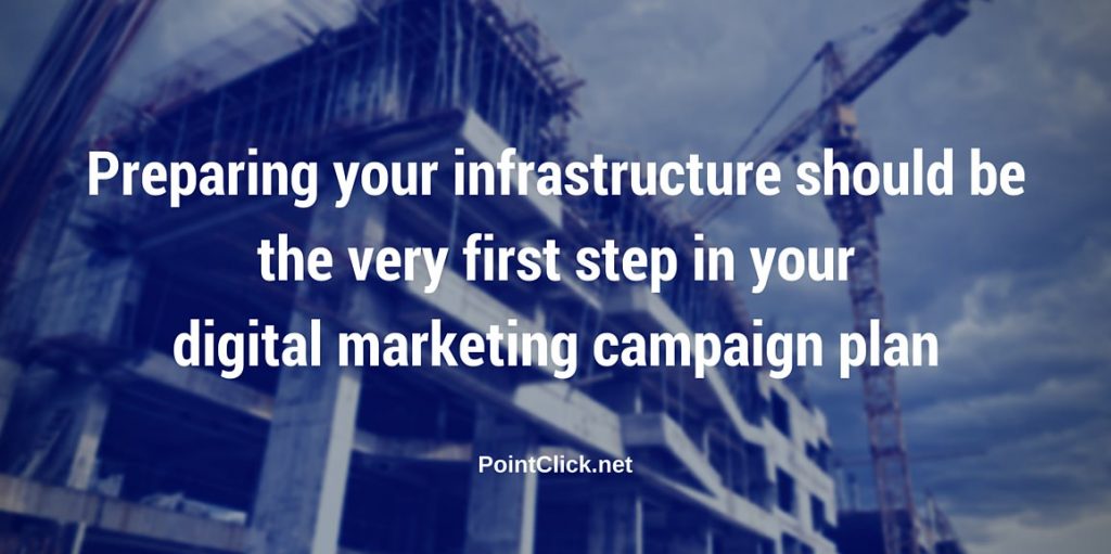 Preparing your infrastructure should be the very first step in your digital marketing campaign plan.